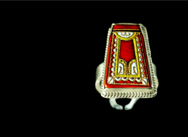anello ceramica e oro bianco, Nuoro Sardegna